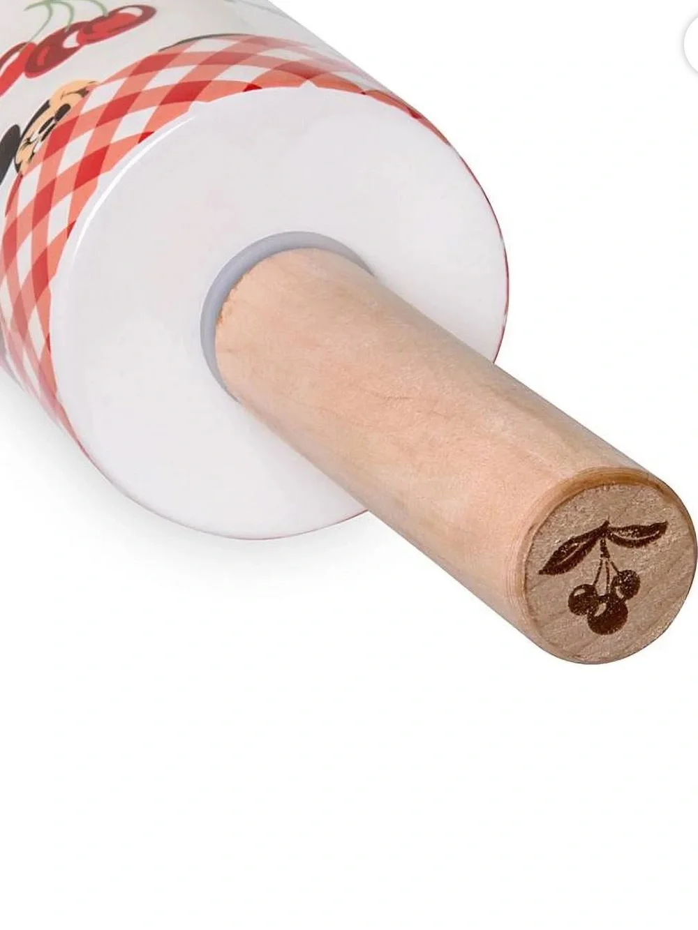 Disney Ceramic Rolling Pin Mickey Cherry Art